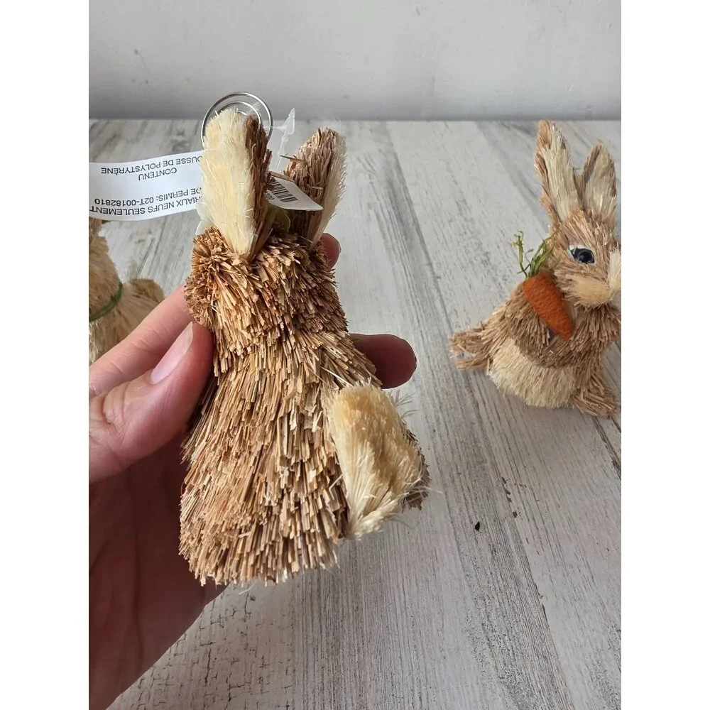 Pier 1 bottle brush rabbit‎ bunny placeholder ornament Easter Bunny decor